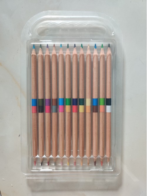 12 pcs 2-head color pencil in blister card art art...