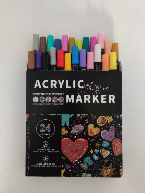 24pcs dual acrylic marker Soft Brush 24Colors Acry...